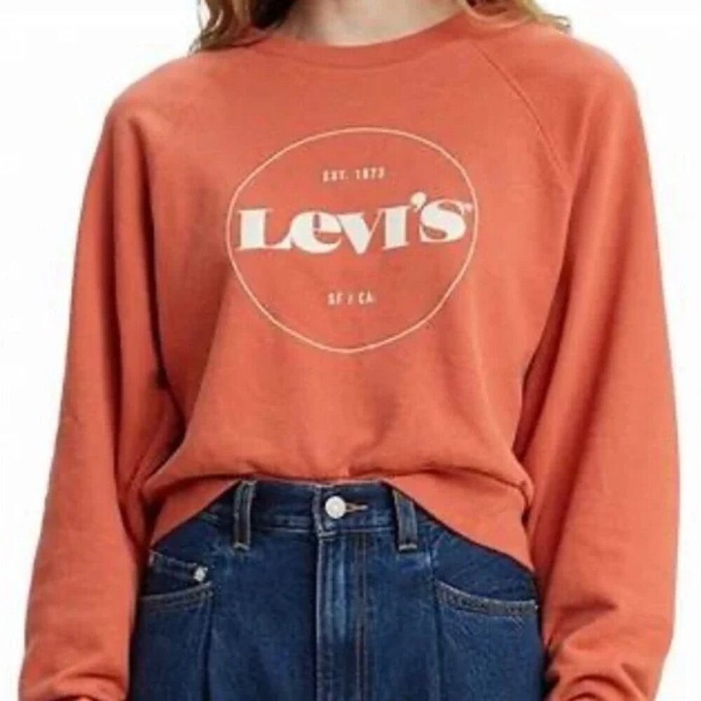 Levi's Rust Crewneck Semi-Cropped Sweatshirt Terracotta | Small